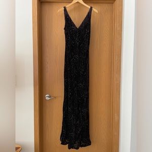 Ralph Lauren crushed velvet pattern evening dress